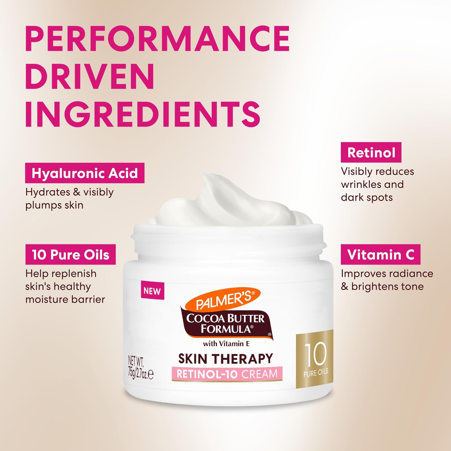 Palmer's Cocoa Butter Formula Face Cream, Skin Therapy Retinol-10 Moisturizer, 2.7 Oz, Vitamin E & Hyaluronic Acid, Helps Reduce Fine Lines & Uneven Beauty & Personal Care Palmer's