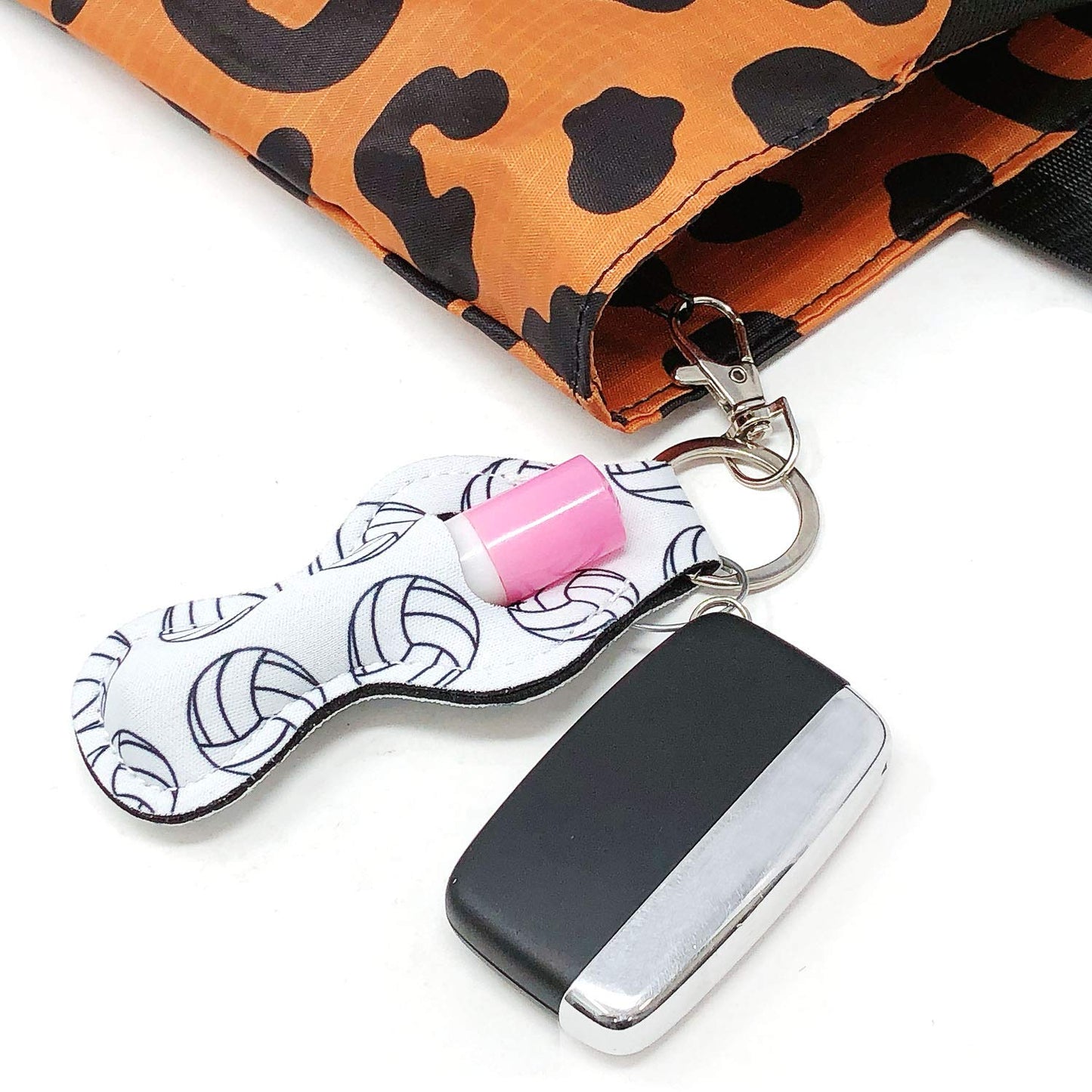 allydrew 10 Pack Chapstick Holder Keychain, Keyring for Lip Balm Lip Gloss Lipstick with 10 Pieces Metal Keyring Clasps, Volleyball Beauty & Personal Care allydrew
