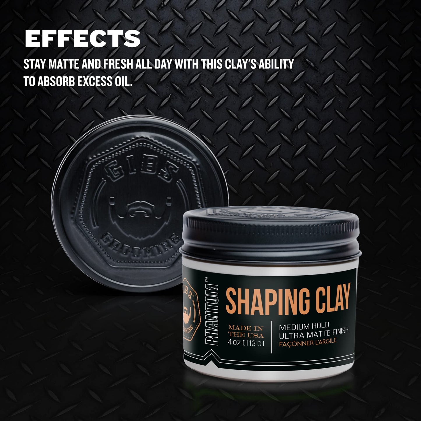 GIBS Shaping Clay, PHANTOM-Medium Hold, Ultra Matte Finish, Water Based, Great for Soft and Natural Looks 4oz Beauty & Personal Care GIBS