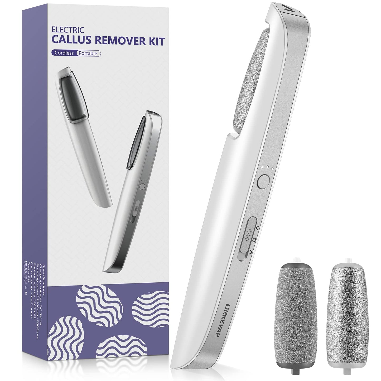 LINKEVAP Electric Callus Remover for Feet, Professional Pedicure Kit Foot Scrubber for Dry, Dead, Cracked, Hard Skin, at Home Feet Spa Care Kit Beauty & Personal Care LINKEVAP