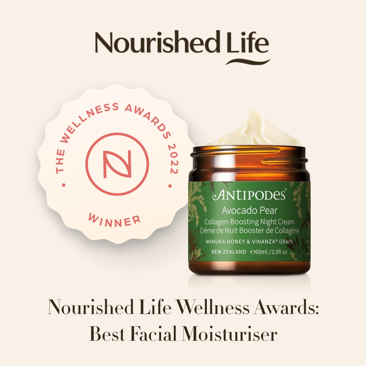 Antipodes Avocado Night Cream, 60 ML Beauty & Personal Care Antipodes