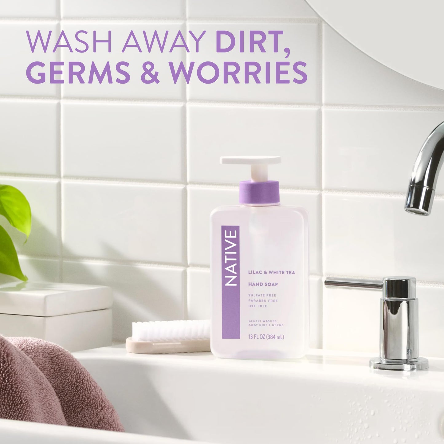 Native Liquid Hand Soap, Lilac & White Tea Scent, Non-Drying Formula for Soft, Smooth Hands, Made with Plant-Based Cleansers, Sulfate & Paraben Free Beauty & Personal Care Native
