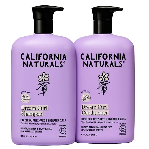 California Naturals Dream Curl Shampoo & Conditioner Set, Rice Water & Shea Butter for Soft Bouncy Frizz-Free Curls, For Women & Men, Vegan, Paraben Beauty & Personal Care California Naturals