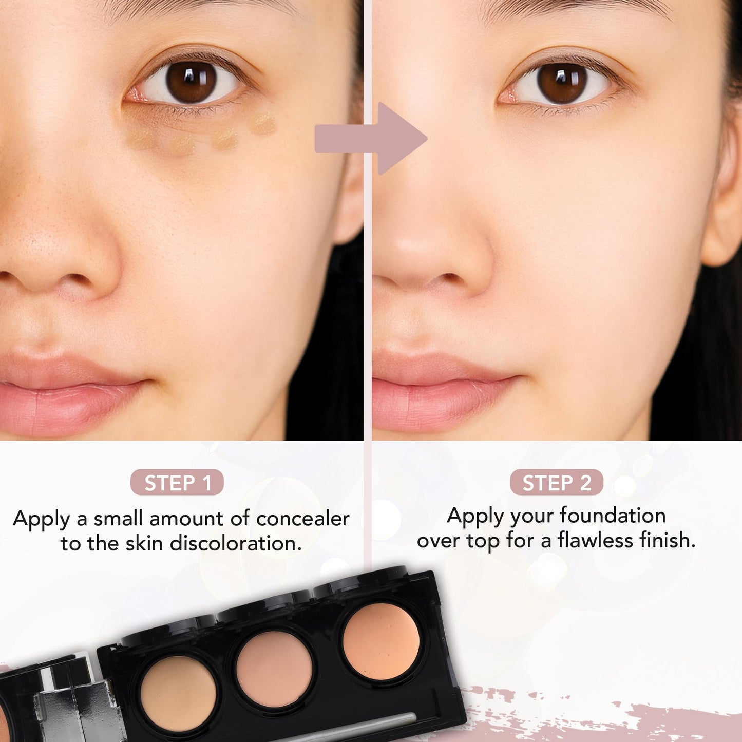 Dermaflage Waterproof Concealer Palette (Light) - Concealer Full Coverage, Matte Finish for Face & Body - Hides Dark Circles & Acne - Smudge Proof Beauty & Personal Care Dermaflage