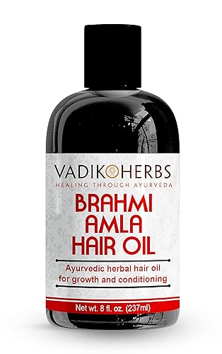 Vadik Herbs Brahmi Amla Hair Oil (8 oz) Ayurvedic herbal hair growth oil and hair conditioning oil with Rosemary Oil | Great for hair loss, balding Beauty & Personal Care Vadik Herbs