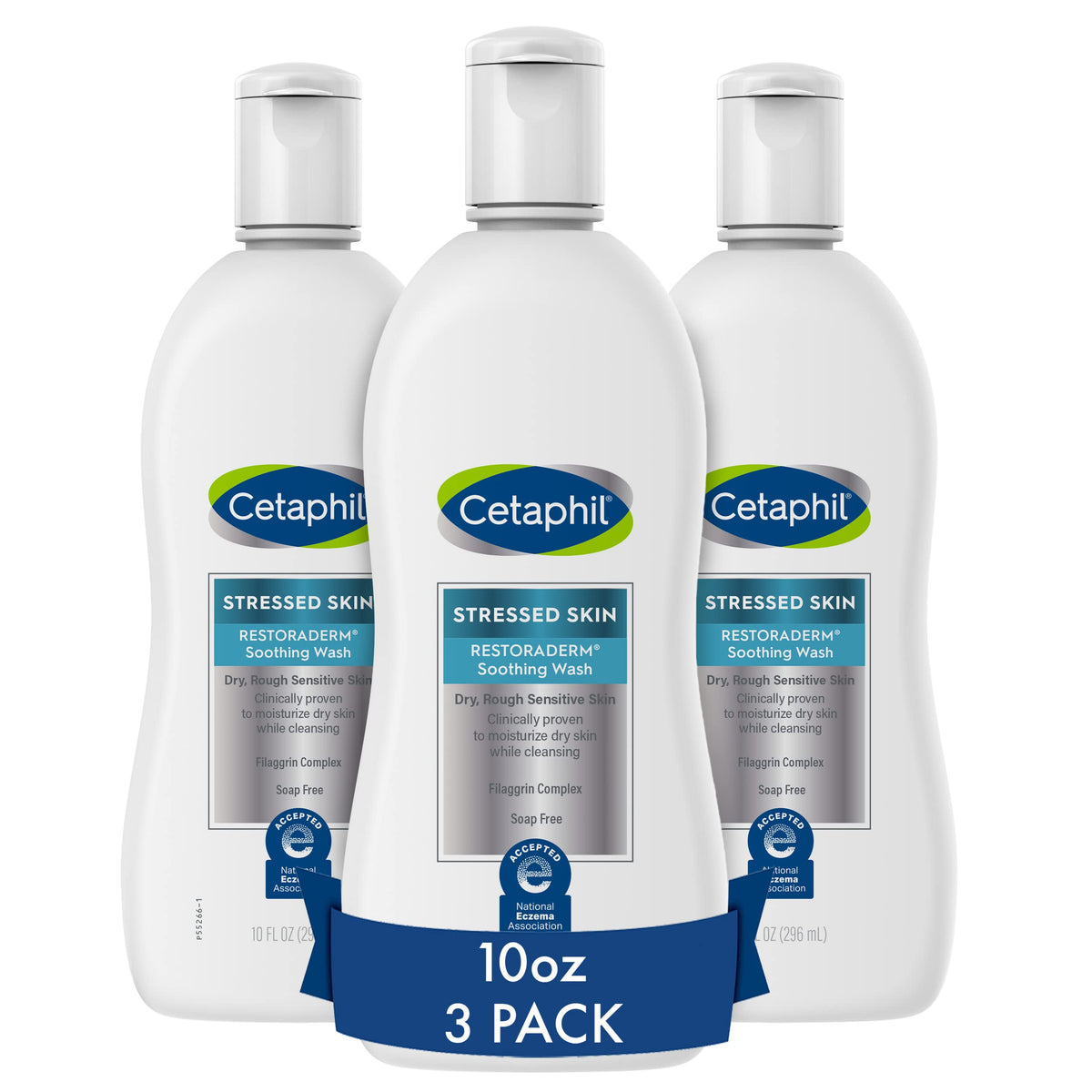 Cetaphil RESTORADERM Soothing Wash, 10 floz Pack of 3, Soothes Dry, Stressed Skin, Hypoallergenic, Soap & Paraben Free, National Eczema Association Beauty & Personal Care Cetaphil