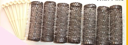 2 Packs (14 total) MEDIUM BRUSH ROLLERS & PINS Hair Curlers Bristles 2 1/2"x 3/4" NEW Beauty & Personal Care Hair Accessories
