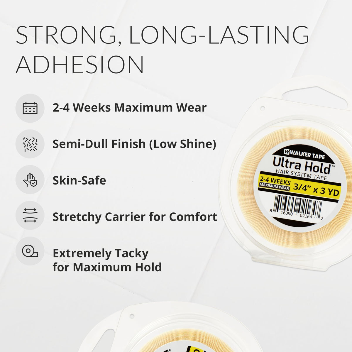 Walker Tape Ultra Hold Hair System Tape Roll 3/4" x 3 Yards, Double Sided Wig Tape for Lace Systems, Tape in Hair Extensions Human Hair, Long Lasting