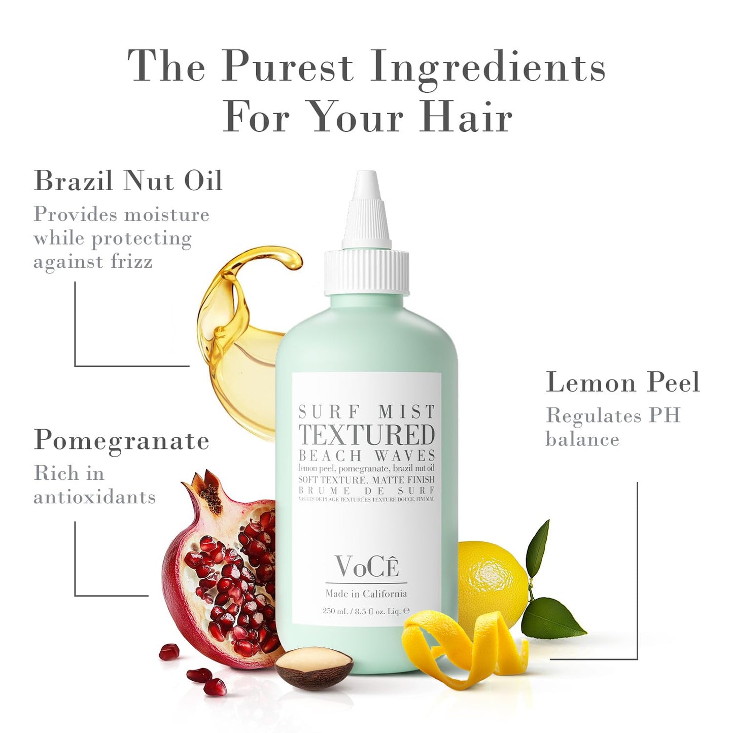 VoCÊ Haircare Natural Surf Mist Texture Spray | Effortless Waves, Light Hold, Vegan, Cruelty-Free & Non-Toxic Haircare with Brazil Nut Oil, Lemon Peel Beauty & Personal Care VOCE HAIRCARE