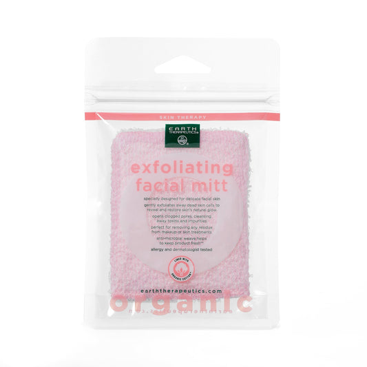 Earth Therapeutics Organic Cotton Exfoliating Facial Mitt- Pink Beauty and Personal Care Earth Therapeutics