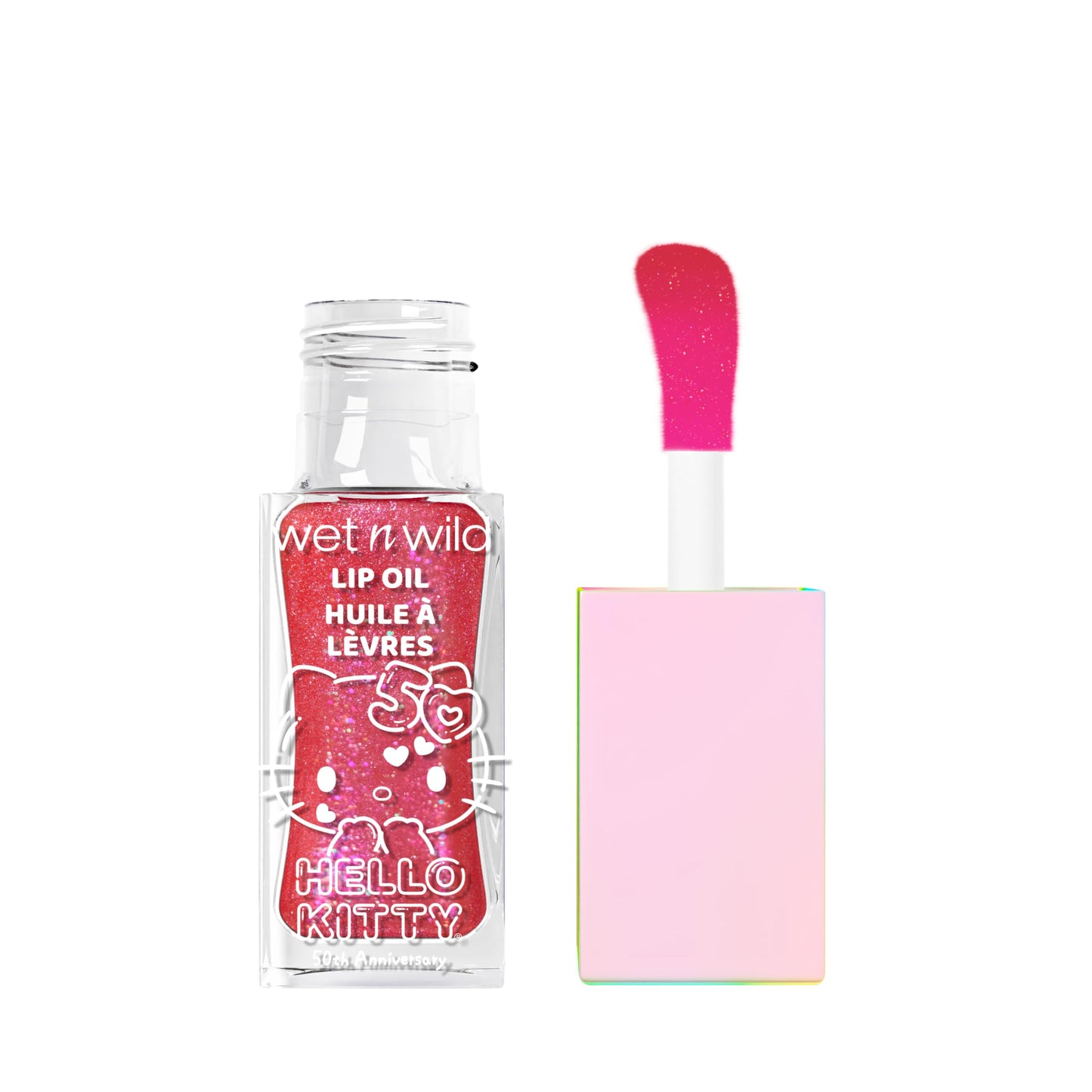 wet n wild Hello Kitty Glitter Lip Oil, New 10 Oil Infused Formula, Warm Apple Pie Lightly Scented, Sparkly Bold Colors, Cruelty-Free & Vegan - Beauty & Personal Care wet n wild
