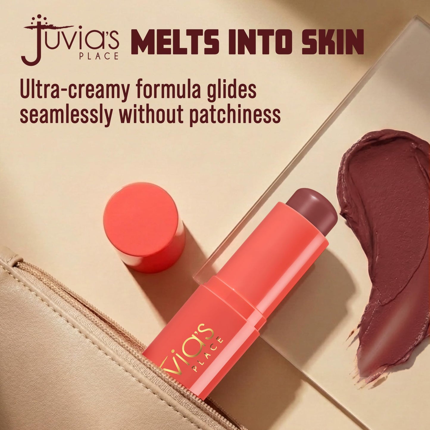 Juvia's Place Blushed Blonzing Stick - Spiced Rum - 2-in-1 Cream Bronzer & Blush Stick for Face - Buildable, Blendable Formula for a Sculpted, Radiant Beauty & Personal Care Juvia's Place
