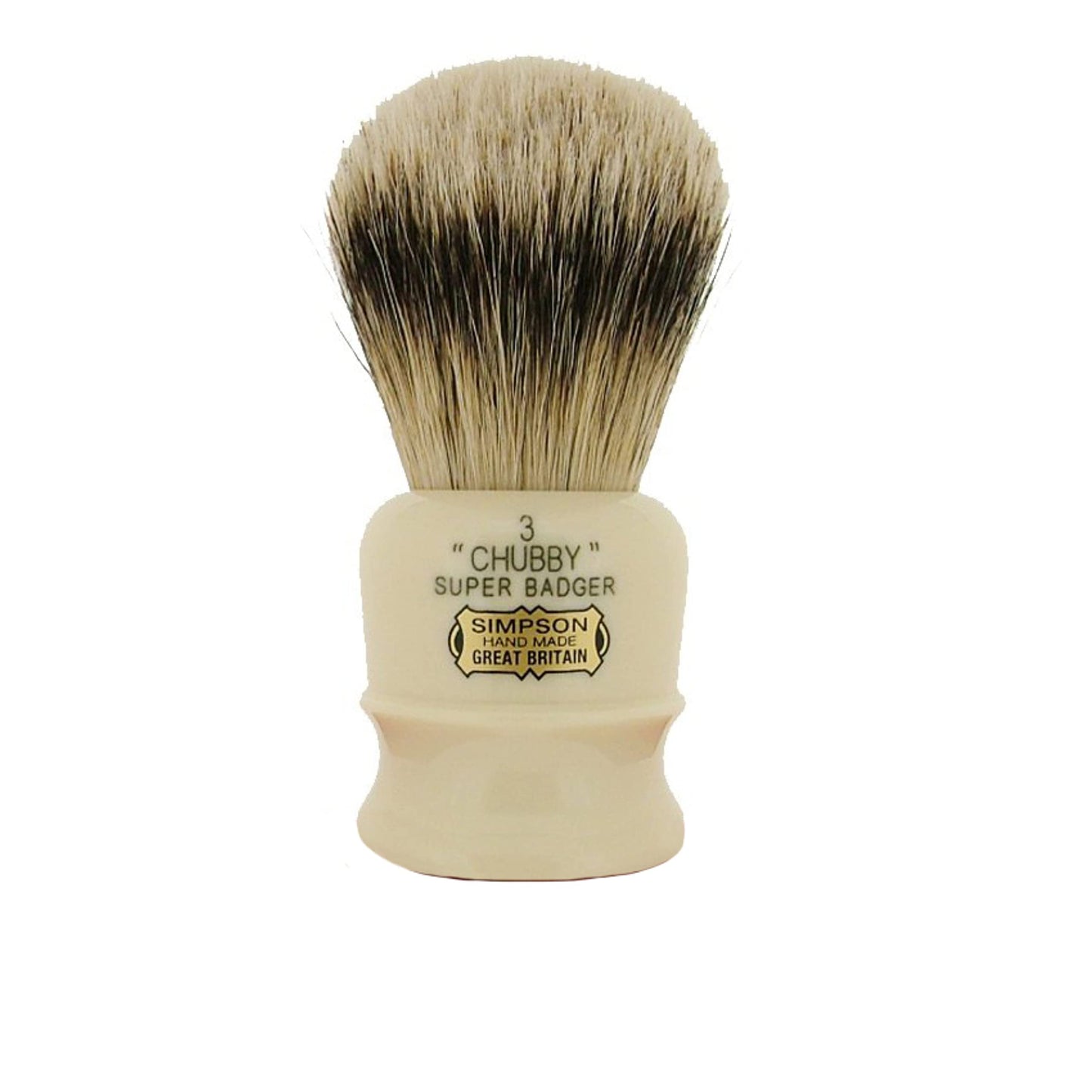 Simpsons Chubby 3 Super Shaving Brush - CH3 Super High Density Knot, Hand-Turned Ivory Handle Simpson Shaving Brushes - Wet Shave Deluxe Thick Beauty and Personal Care Simpson Shaving Brushes