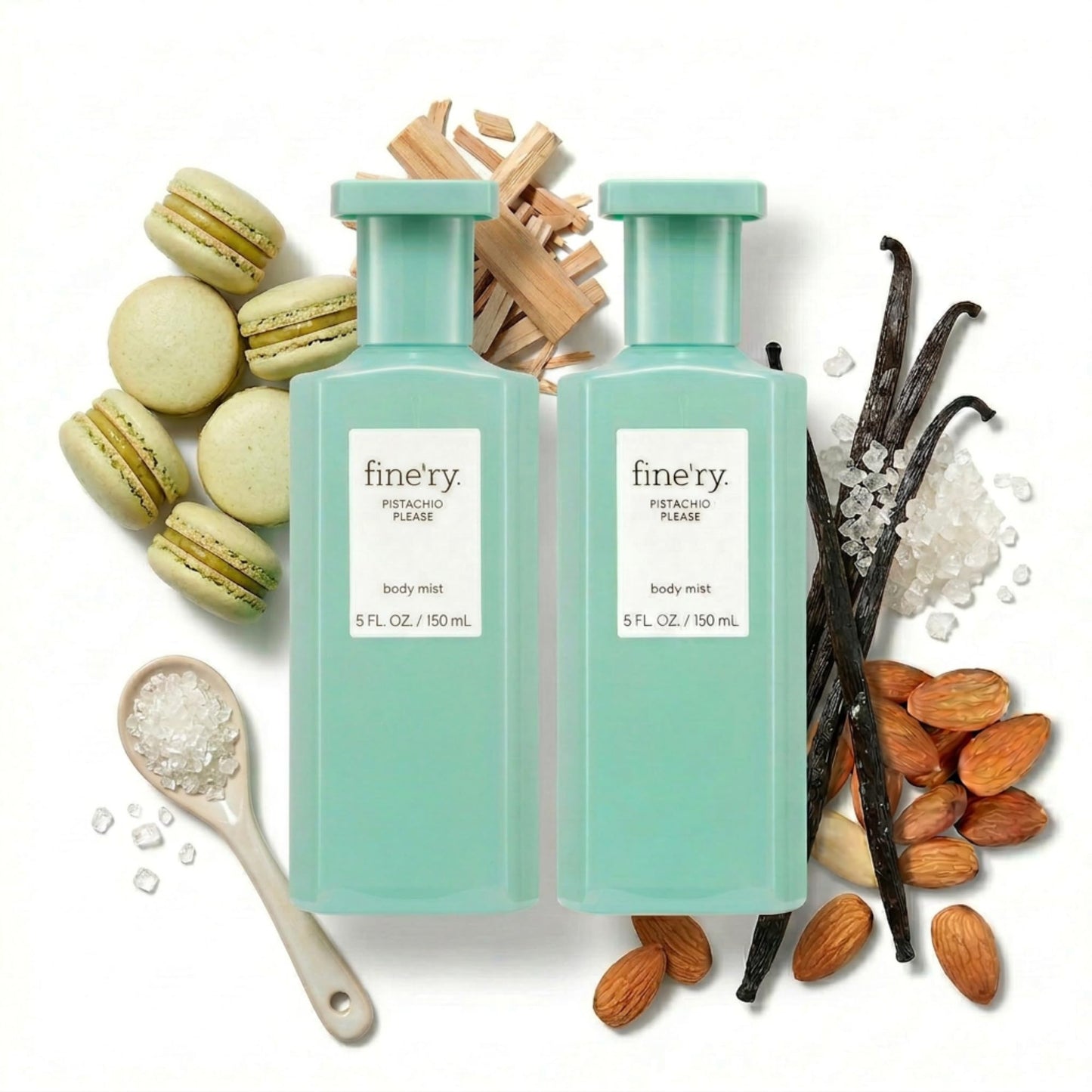 Fine'ry Pistachio Please Hair + Body Fragrance Fine Mist Spray | Warm Gourmand, Vanilla Scent with Roasted Almond & Sweet Pistachio, Vegan Beauty & Personal Care Fine'ry