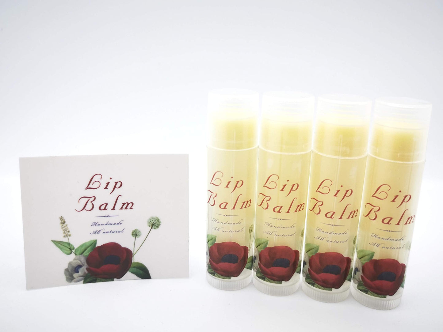 ZZYBIA Assorted Clear Vinyl Lip Balm Label Sticker for Lip Balm Tubes Containers 20pcs - Red Rose Beauty & Personal Care ZZYBIA