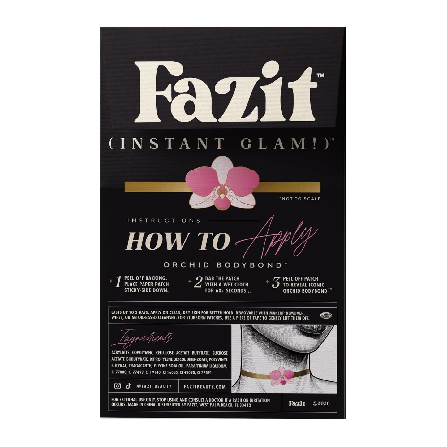 Fazit Makeup Patches - Orchid Bodybond - Glow Up Make-Up Patches - Cute Glitter Makeup Accessories for Women - Cosmetic Body Glitter Beauty & Personal Care Fazit
