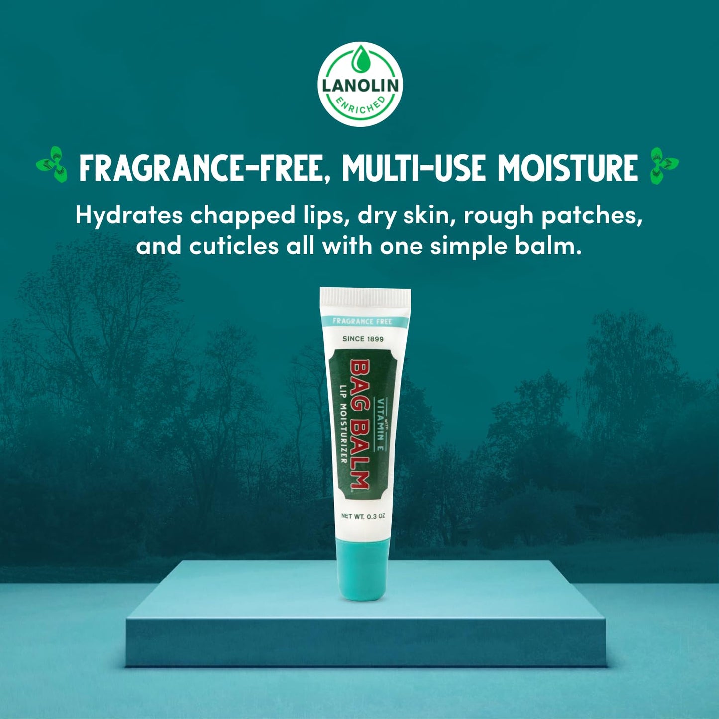 Vermont's Original Bag Balm Fragrance Free Lip Balm with Vitamin E - Pack of 4 0.3oz Tubes Beauty and Personal Care Bag Balm