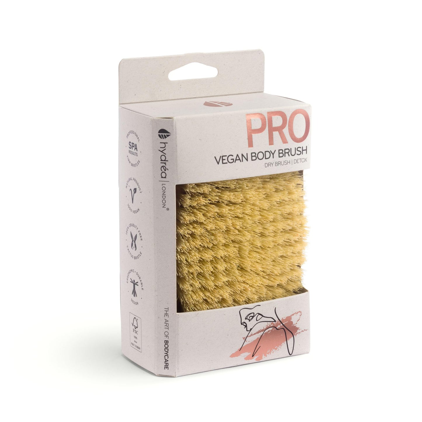 Hydrea London Dry Brushing Body Brush with Cactus Bristle - Cellulite Remover, Vegan Best Dry Brush for Flawless Skin, Helps Improve Lymphatic Beauty and Personal Care Hydrea London