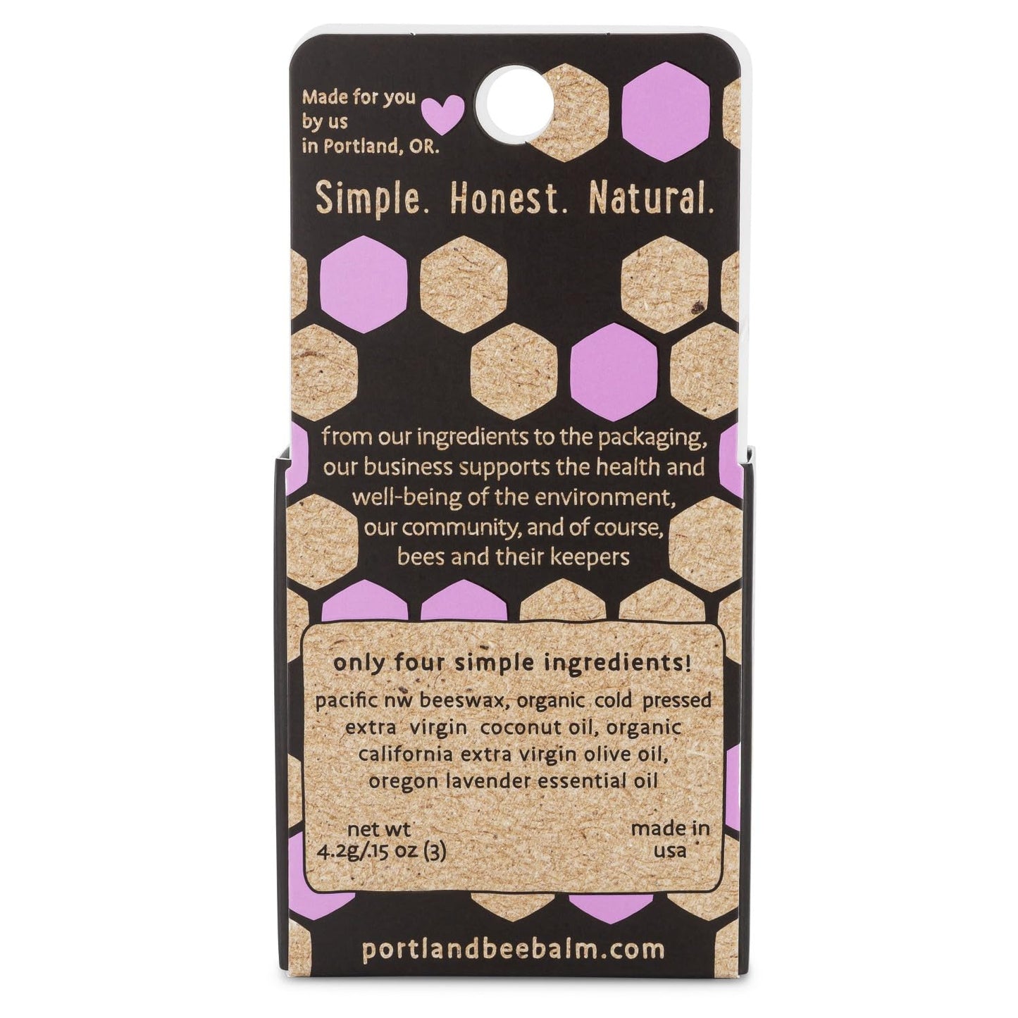 Portland Bee Balm All Natural Handmade Beeswax Based Lip Balm, Lavender 3 Count Beauty & Personal Care Portland Bee Balm