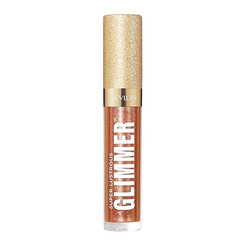 REVLON Super Lustrous Glimmer Gloss, Non-Sticky Lip Gloss, High-Shine Finish, Plant-Based Glitter, 006 Bronze Spark, 0.13 fl oz Beauty & Personal Care REVLON
