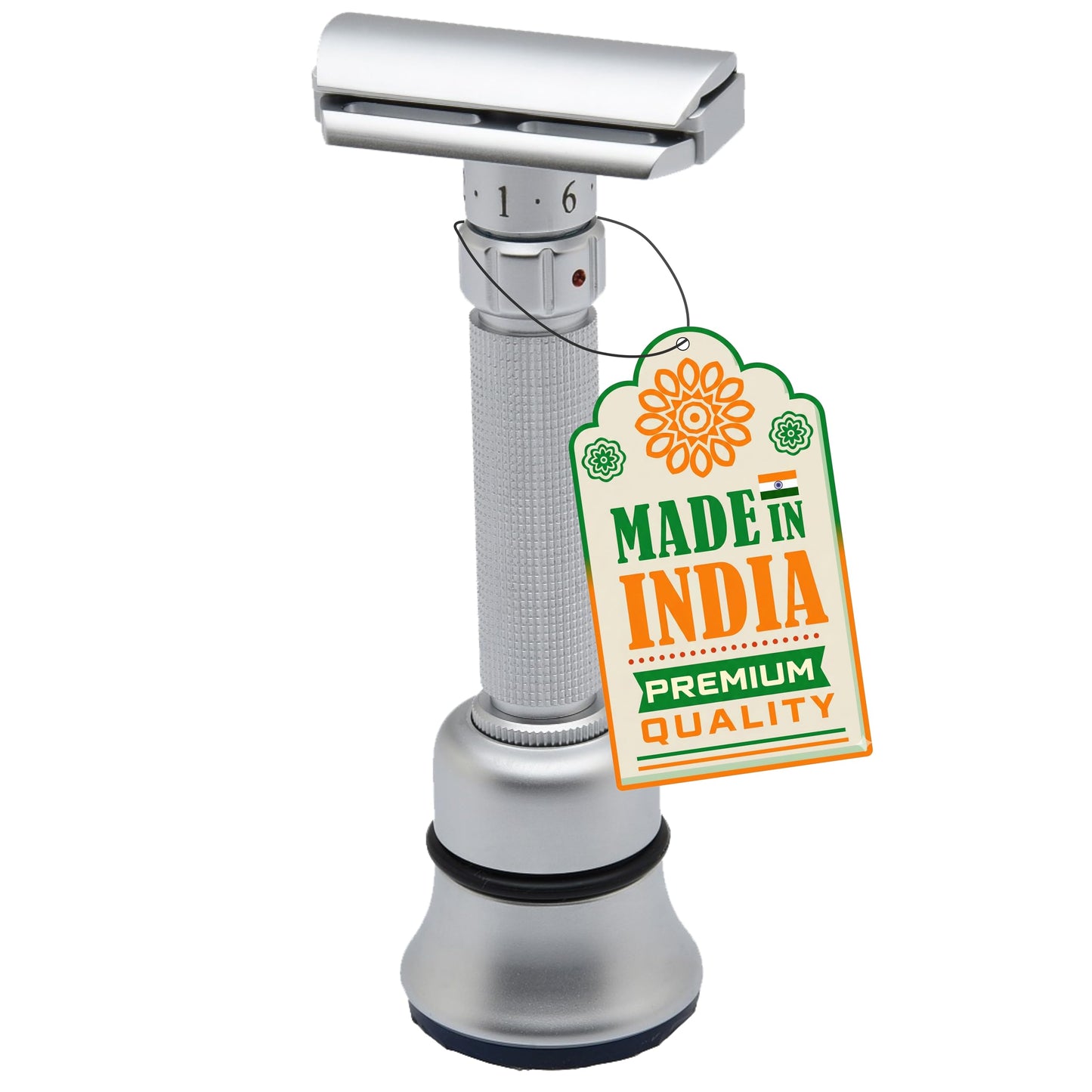 Pearl Flexi Adjustable Safety Razor Version V12 - Reusable Metal Razor made of 100% Brass - Eco Friendly Double Edge Razor for Men - Men's Shaving Beauty and Personal Care PEARL