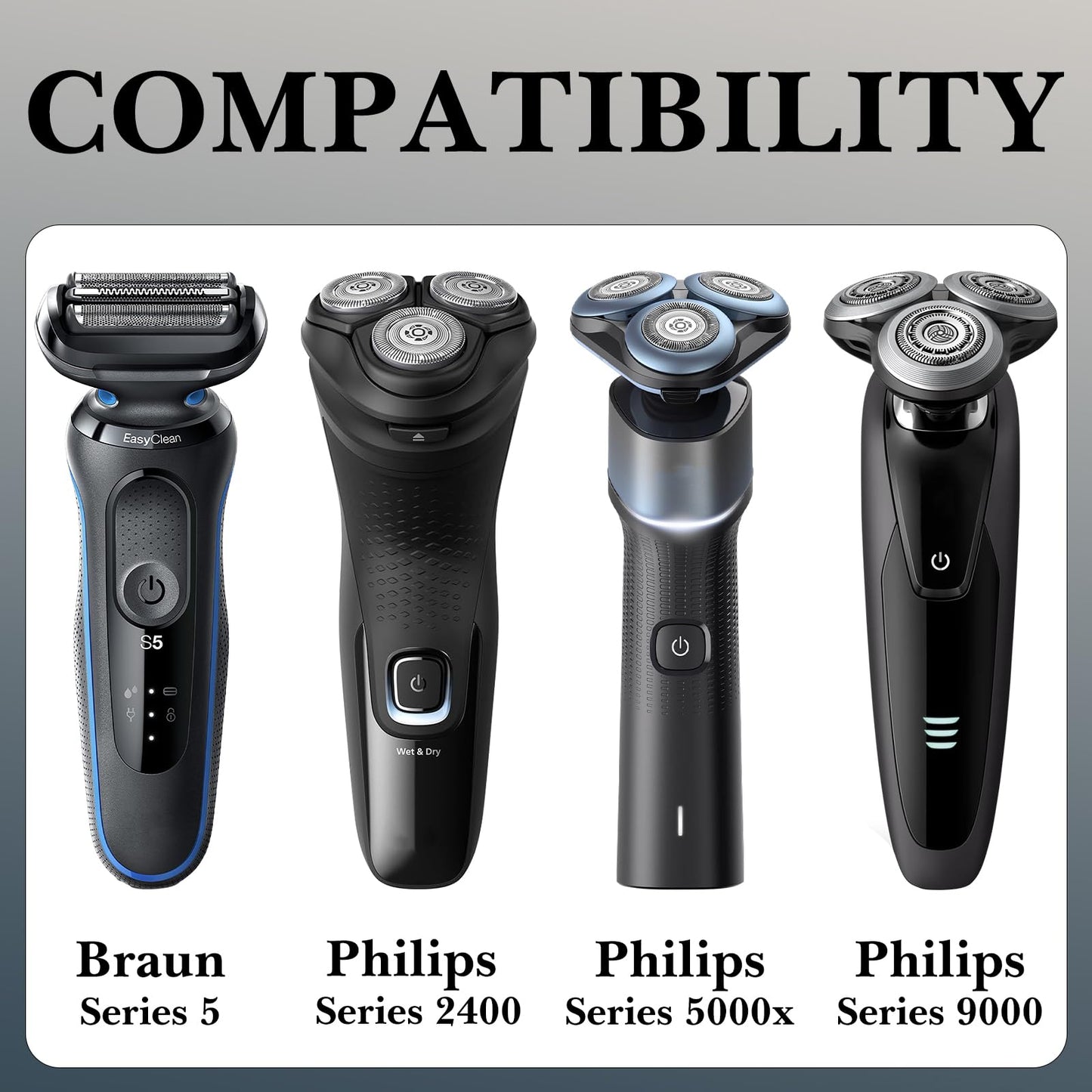 Linkidea 2 Pack Stainless Steel Electric Razor Holder for Shower, Shaver Organizer Compatible with Braun Series 5, Philips Series 2400, 5000x, 9000 Beauty and Personal Care Linkidea