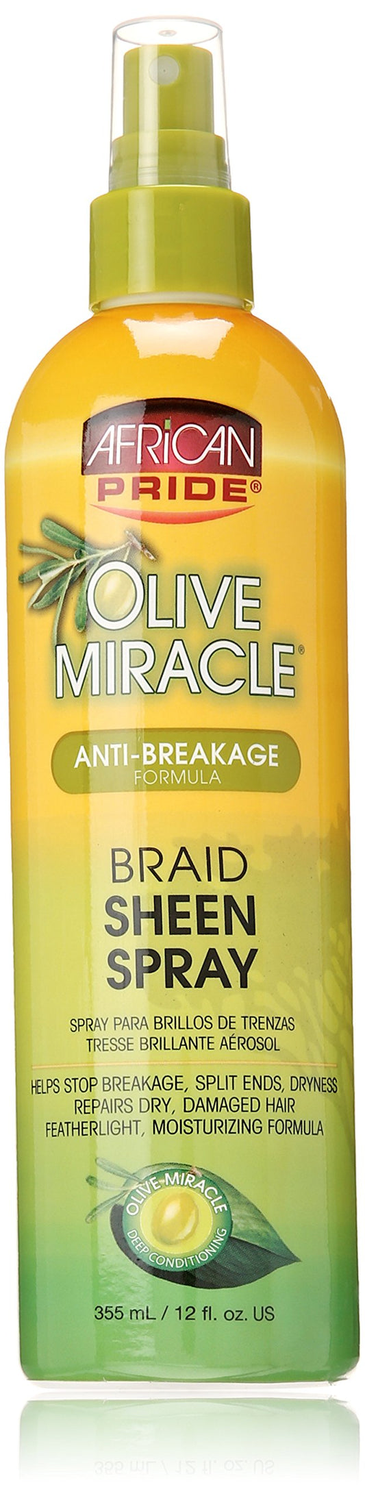 AFRICAN PRIDE Olive Miracle Braid Sheen Spray 12 Oz (438125) Beauty & Personal Care African Pride