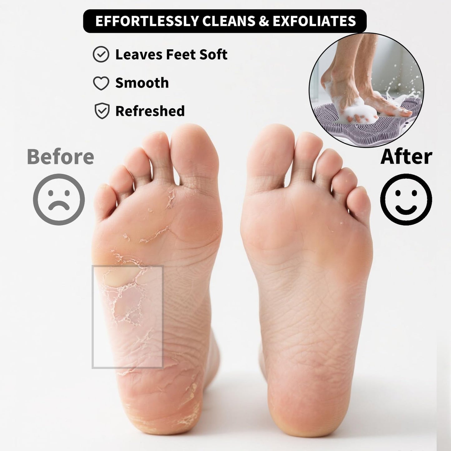 Foot Scrubber in Shower, Shower Foot Scrubber Mat,Silicone Body Scrubber,Back Scrubber with Suction Cups,Shower Body Deep Cleaning Foot Brush Beauty and Personal Care LMMYUN