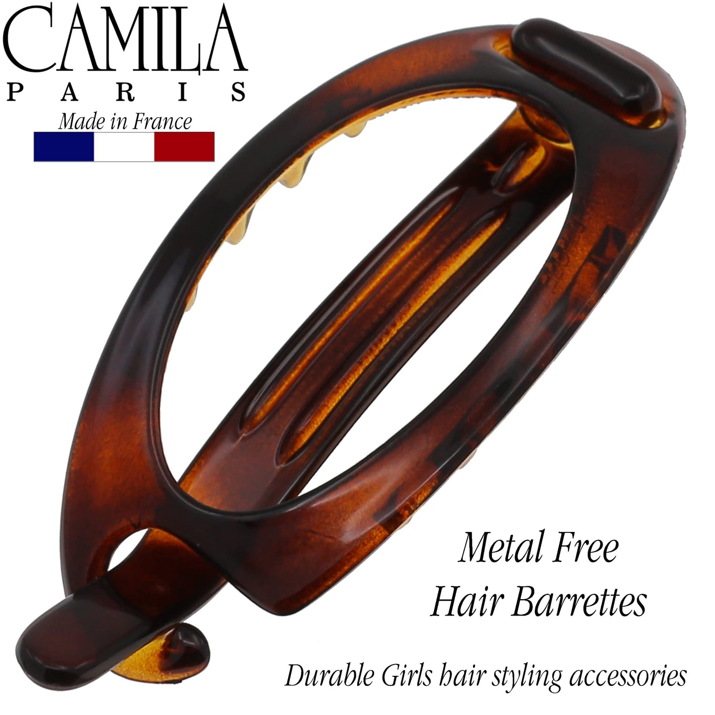 Camila Paris CP2316 French Hair Barrette Clip, Flexible Ponytail Holder No Metal Parts, Strong Hold Grip Hair Clips for Women, No Slip and Durable Beauty & Personal Care Camila