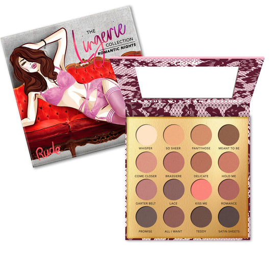 Rude Cosmetics Lingerie Collection 16 Matte Eyeshadow Palette - Romantic Nights Eye Shadow Women 0.53 oz Beauty & Personal Care RUDE