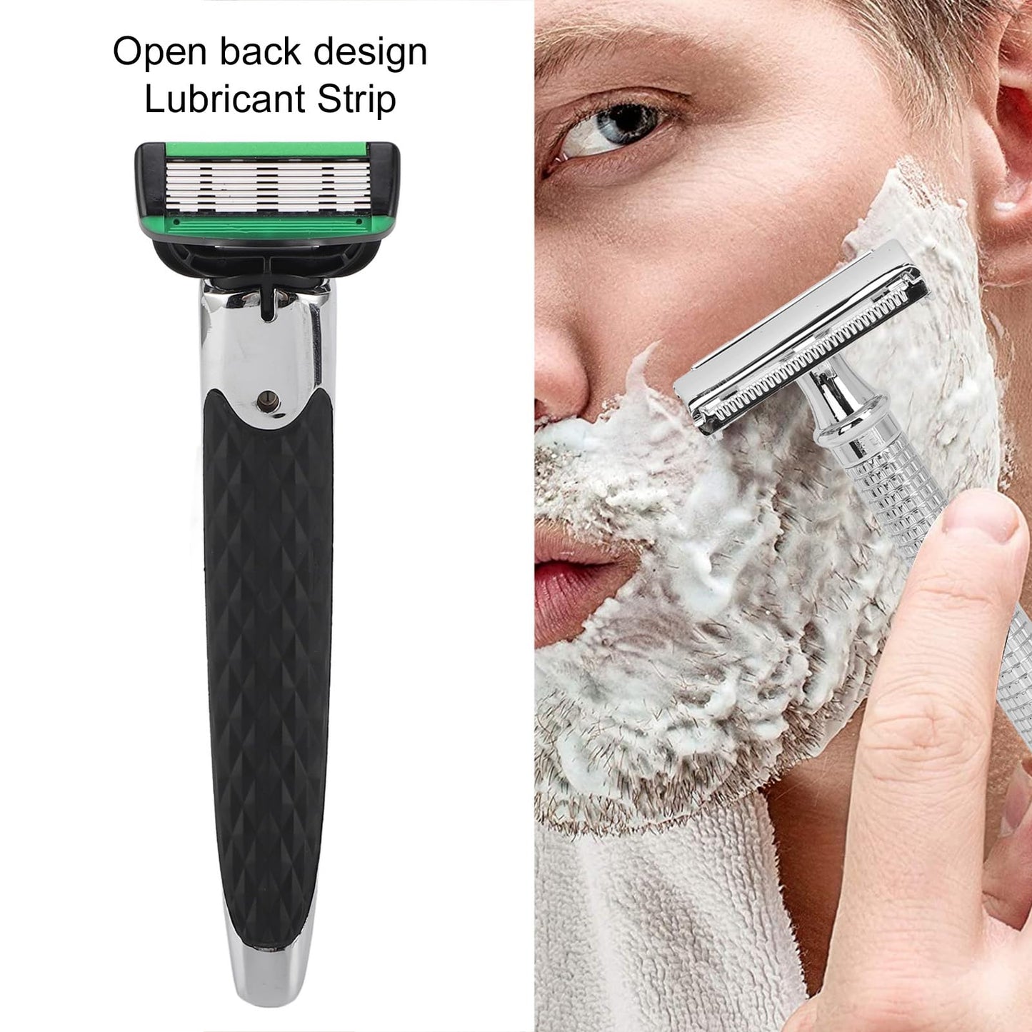 Brrnoo Metal Safety Beard Trimmer, 7 Layer Manual Beard Trimmer, Rotating Cutter Head Contours, Safety Shaver with Cutter Head Beauty and Personal Care Brrnoo