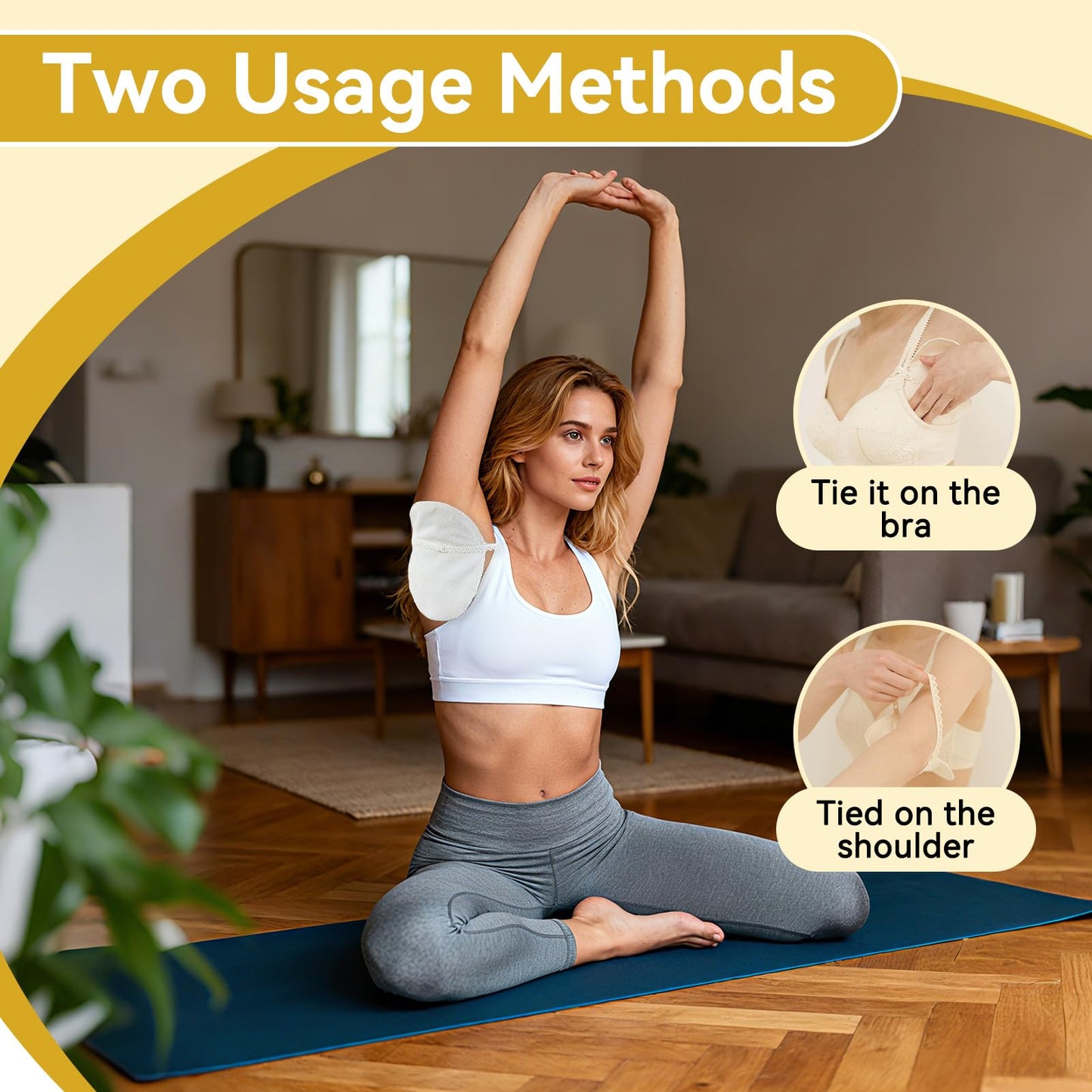 Sweat Pads for Under Arms, Reusable Armpit Shields Washable Cotton Armpit Sweat Guard Cover Underarm Sweat Absorbent Pad with Adjustable Strap Beauty and Personal Care Agatige