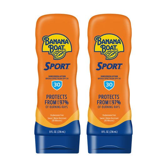 Banana Boat Sport Ultra Lotion Sunscreen Broad Spectrum, SPF 30, 8oz each, Twin Pack Beauty & Personal Care Banana Boat