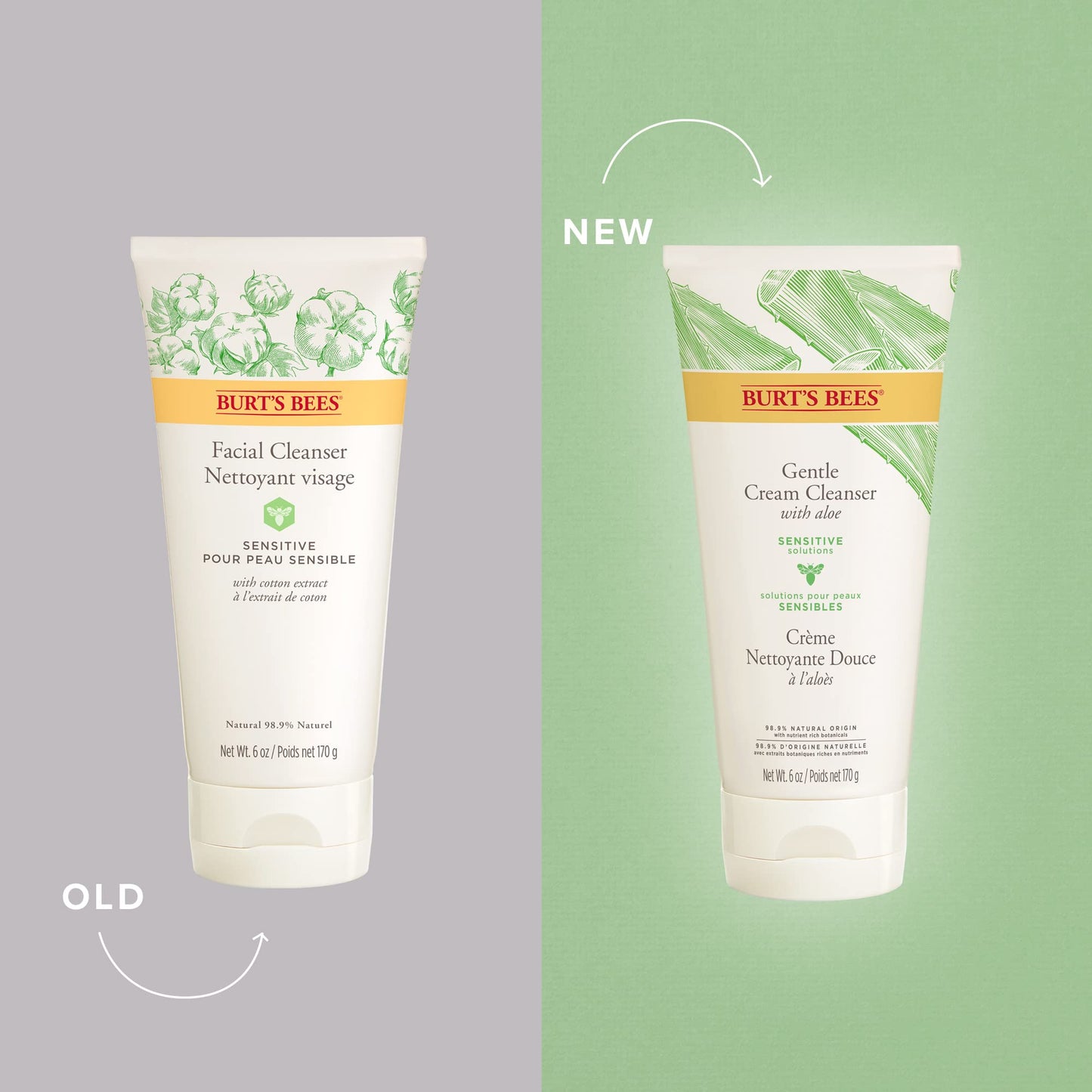 Burt's Bees Gentle Cream Cleanser with Aloe for Sensitive Skin, 98.9% Natural Origin, 6 Ounces Beauty & Personal Care Burt's Bees
