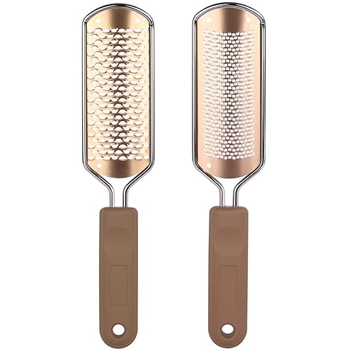 2 Pack Foot File & Rasp Callus Remover - Stainless Steel Coarse & Fine Scraper for Dry/Wet Feet, Professional Dead Skin Scrubber & Cracked Heel Care Beauty & Personal Care LoveBB