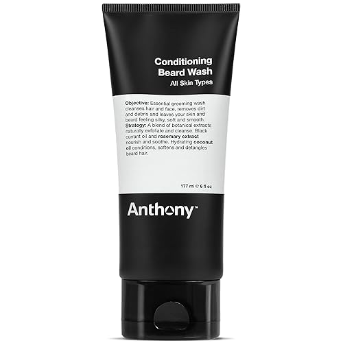 Anthony Conditioning Beard Wash, 6 Fl Oz, Contains Botanical and Rosemary Extracts, Black Currant and Coconut Oils, Cleanses, Hydrates, Softens, Beauty & Personal Care Anthony