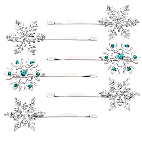 Christmas Bow Snowflake Hair Clip Hairpin Festive Gift Bows Rhinestone Snowflake Alligator Clips Xmas Holiday Party Hair Accessories Gift (Snowflake) Beauty & Personal Care YAHPERN