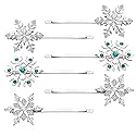 Christmas Bow Snowflake Hair Clip Hairpin Festive Gift Bows Rhinestone Snowflake Alligator Clips Xmas Holiday Party Hair Accessories Gift (Snowflake) Beauty & Personal Care YAHPERN