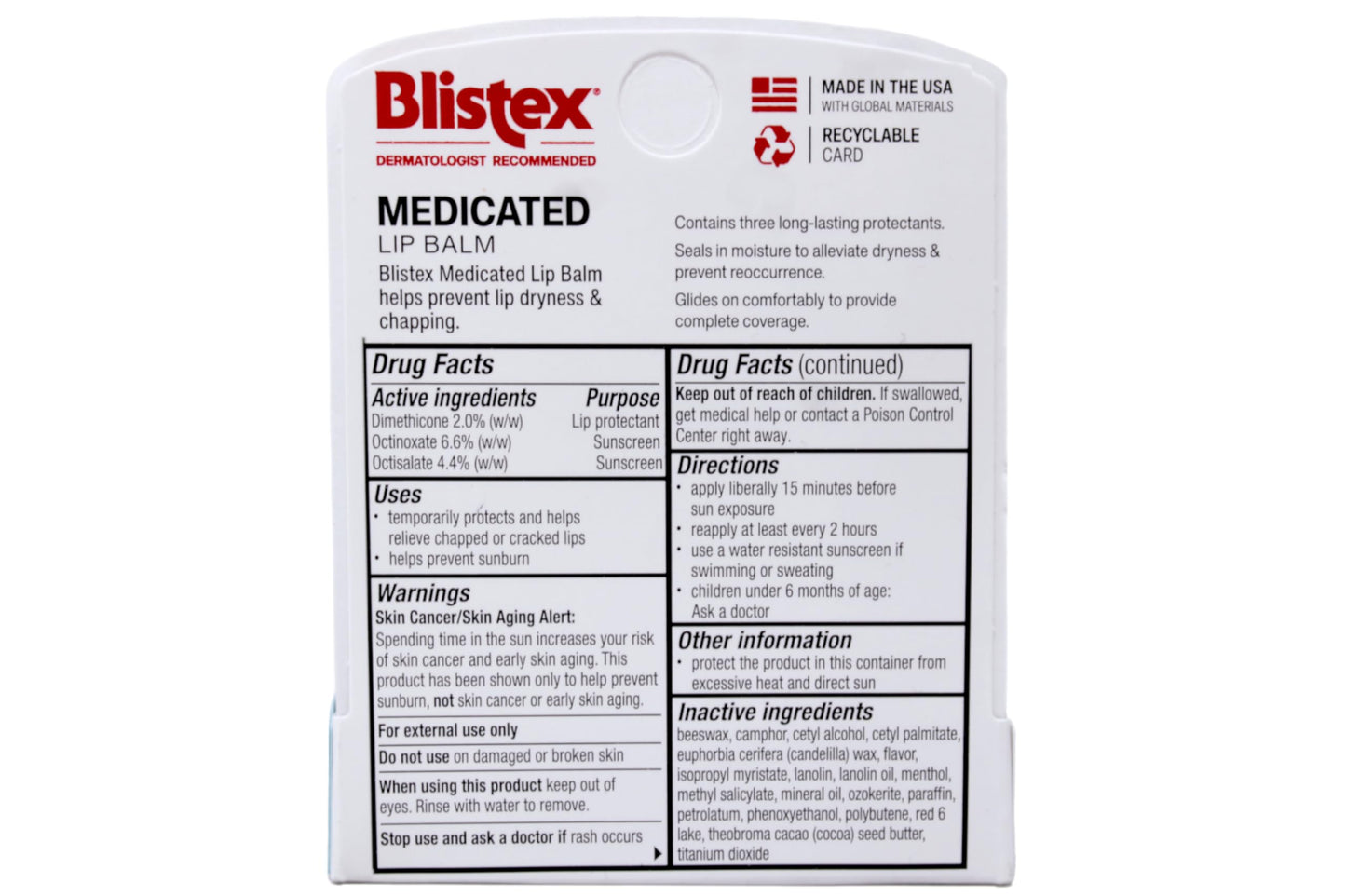 Blistex Medicated Lip Balm, SPF 15, .15 oz (Pack of 12) Beauty and Personal Care Blistex