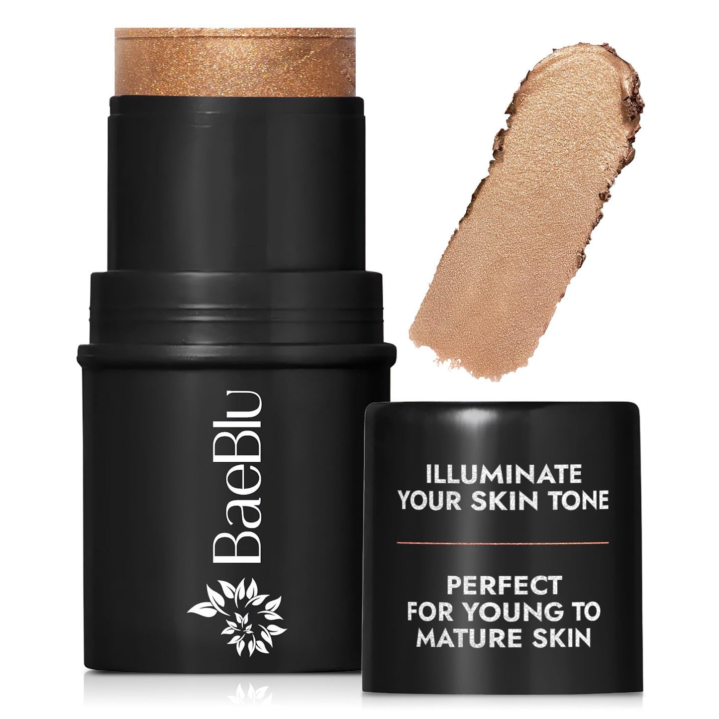 BaeBlu - Organic Cream Bronzer Stick - 100% Natural Vegan Cream Bronzer for Face, Multi-Use for Lips, Cheeks & Eyes, Buildable Shimmer, Gluten-Free Beauty & Personal Care BaeBlu