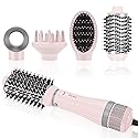 IG INGLAM 4 in 1 Blowout Hair Dryer Brush Set - Negative Ion Detachable Hair Dryer, Volumizer Styler with 2 Brush Heads, Pink Beauty & Personal Care IG INGLAM