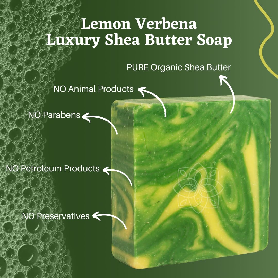 Majestic Lather Lemon Verbena Luxury Bar Soap for Face & Body. Cleanse, Nourish & Moisturize Skin. For All Skin Types. Handmade in the USA. Beauty & Personal Care Majestic Lather
