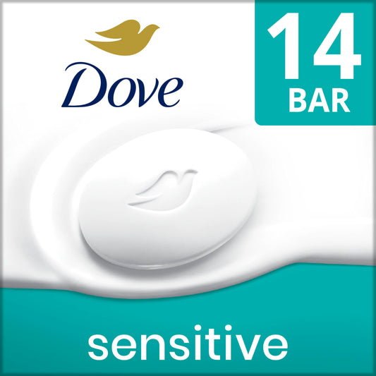 Dove Beauty Bar More Moisturizing Than Bar Soap for Softer Skin, Fragrance-Free, Hypoallergenic Beauty Bar Sensitive Skin With Gentle Cleanser 3.75 oz Beauty & Personal Care Dove