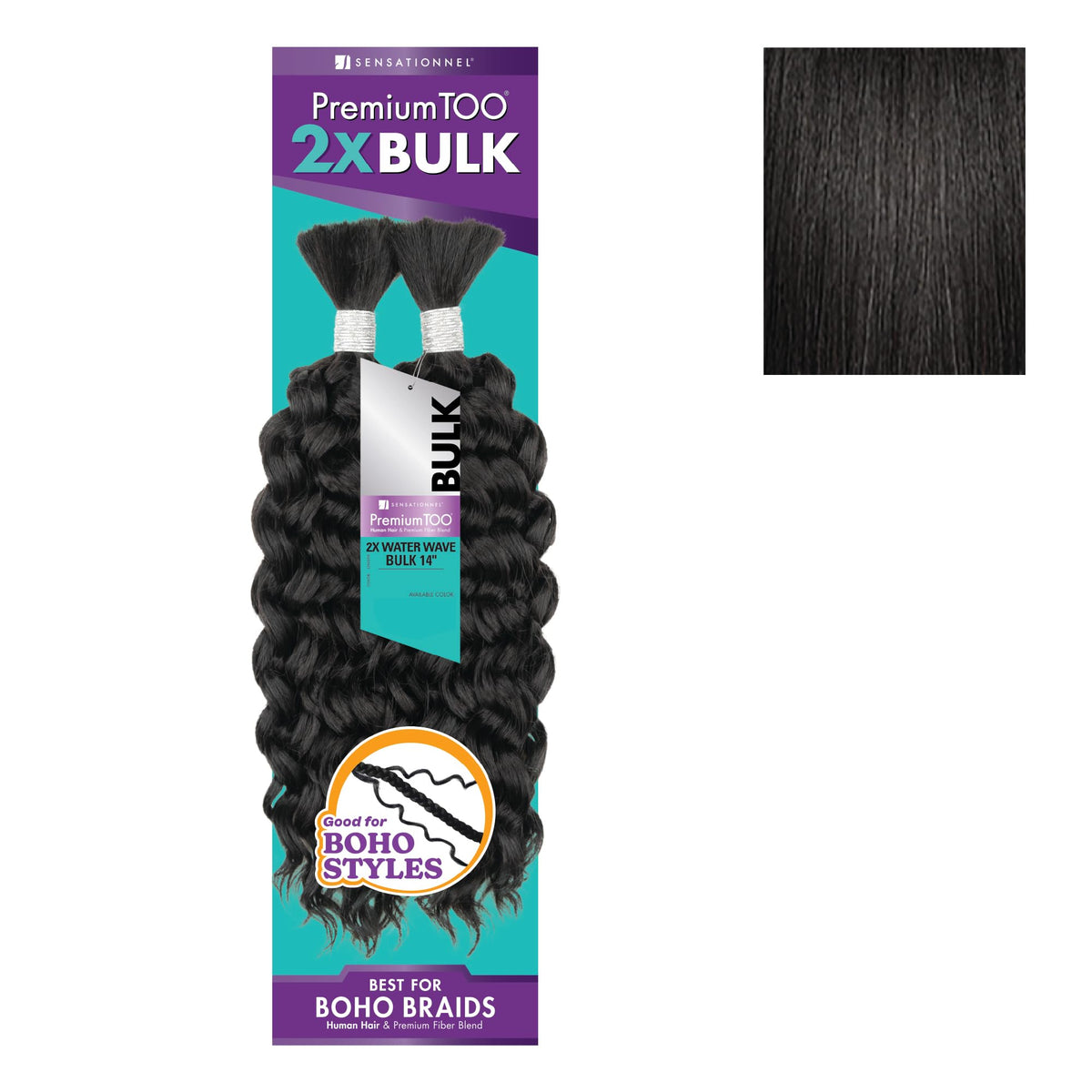 Sensationnel PremiumToo Bulk Weaving-2X Water Wave,1pk 14in, 1B OFFBLACK