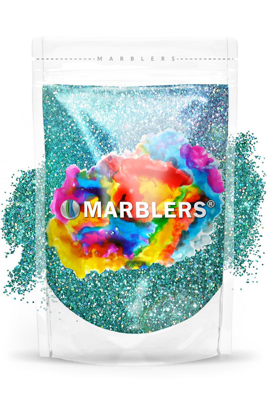 MARBLERS Holographic Glitter [Holo Teal] 3oz (85g) | Fine | Non-Toxic, Vegan, Cruelty-Free | Face, Body, Eyeshadow, Hair, Festival, Party Makeup | Beauty & Personal Care MARBLERS