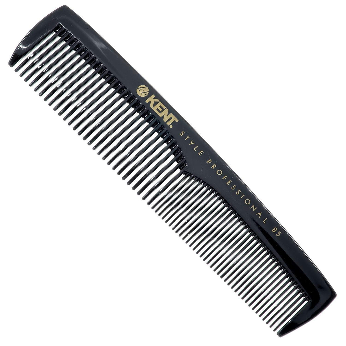 Kent SPC85 5 inch Salon-Style Dressing Cutting Comb with Wide and Fine Teeth Professional Barber Haircut Comb for Styling and Teasing, Hard Rubber,