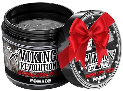 Viking Revolution Extreme Hold Pomade for Men - Style & Finish Your Hair - Extra Firm,Strong Hold & High Shine for Men’s Styling Support - Water Based Beauty & Personal Care Viking Revolution