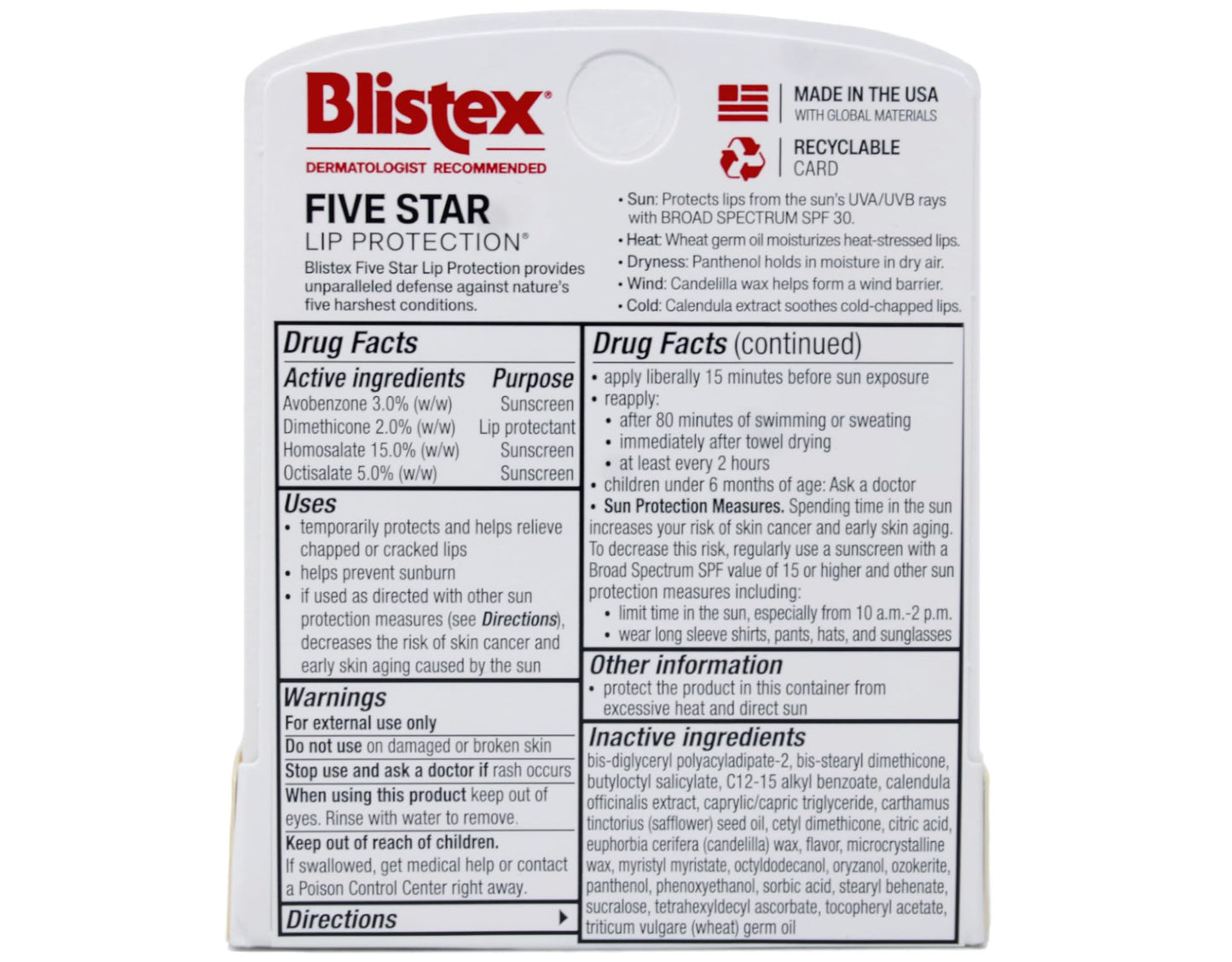 Blistex Five Star Lip Protection.15 Ounce (Pack of 2) Beauty and Personal Care Blistex