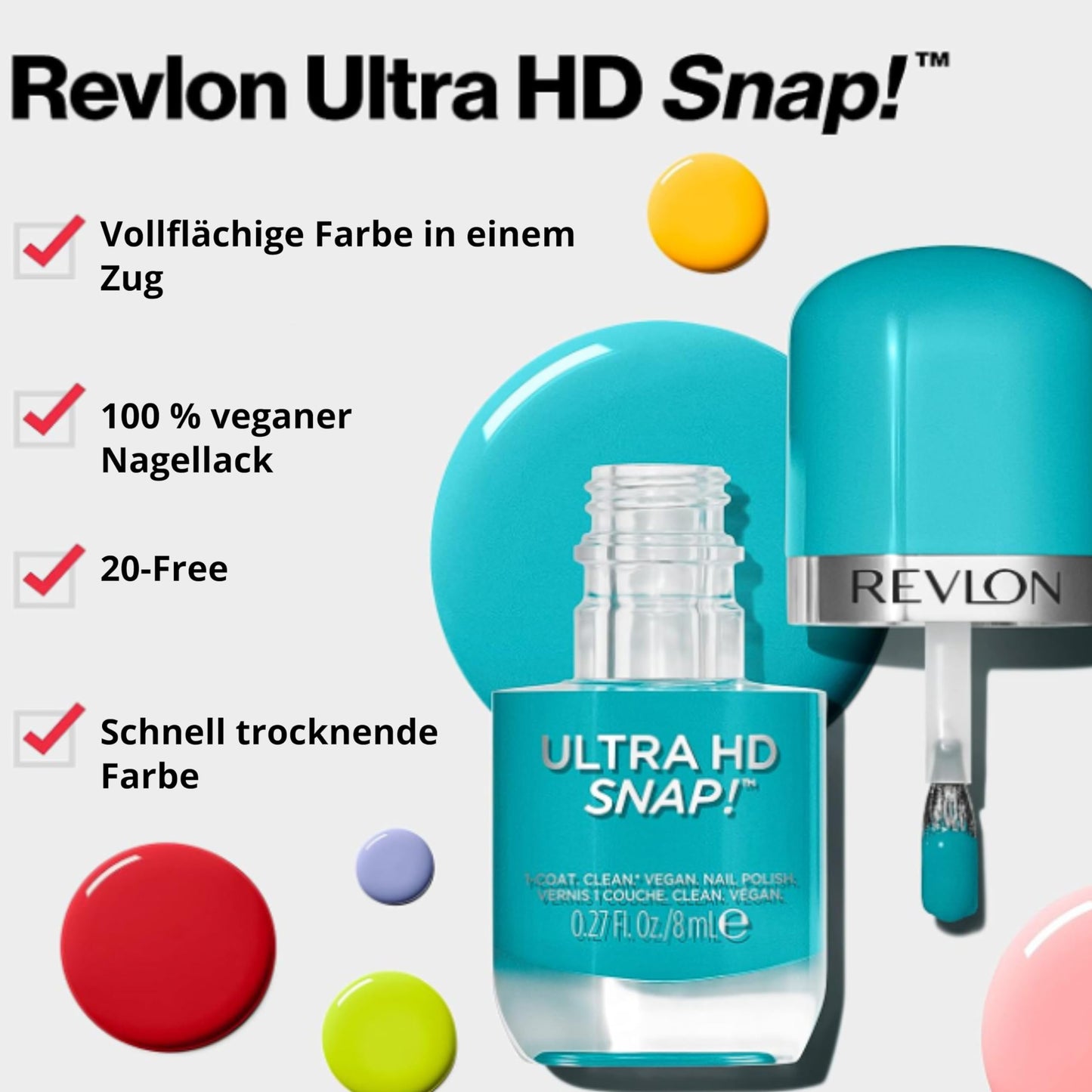 REVLON Ultra HD Snap Nail Color, Natural Rich Glossy Polish, 100% Vegan Formula, No Base or Top Coat Needed, 001 Early Bird, 0.27 fl oz Beauty & Personal Care REVLON
