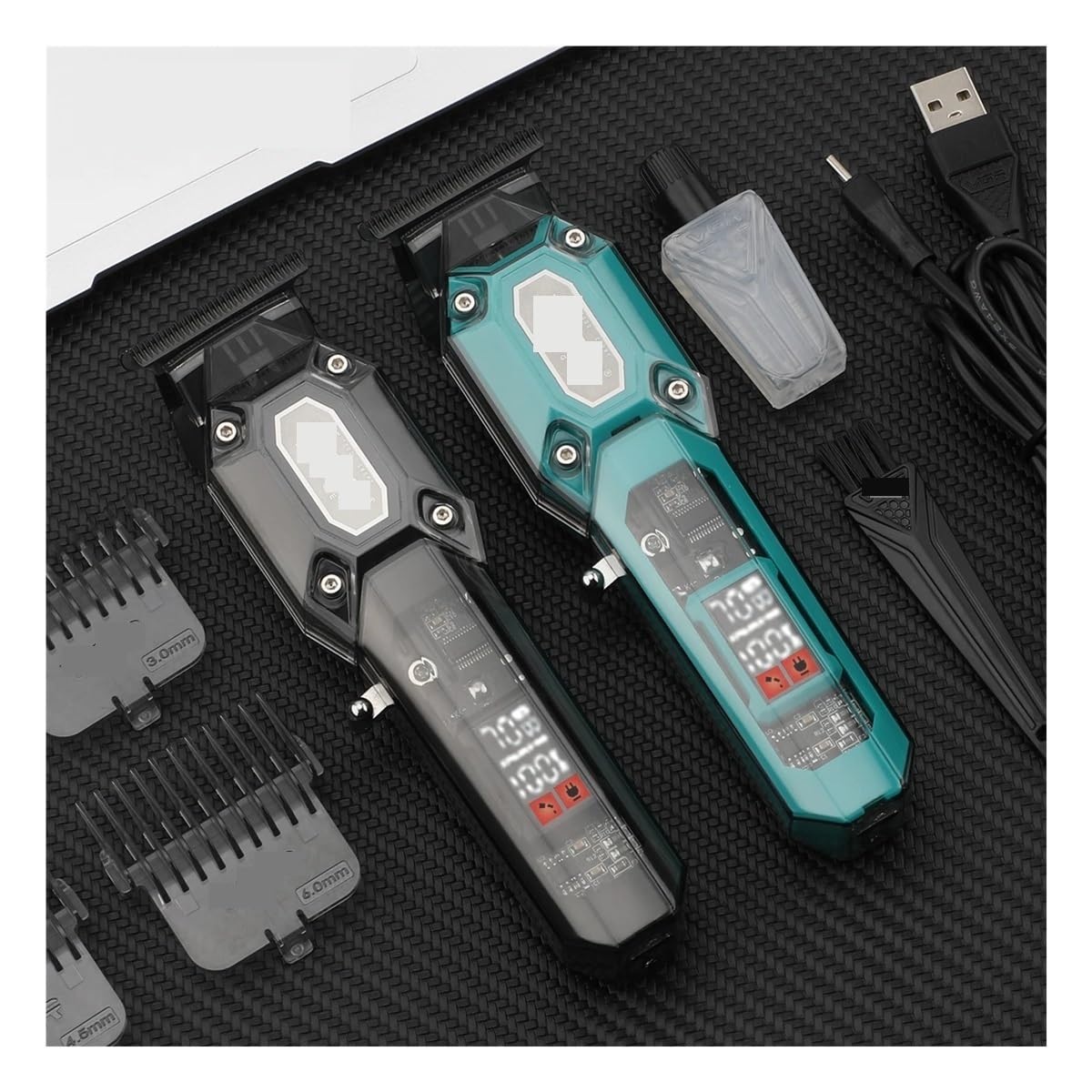 EWKYLSEM T-Shaped Blade Hair Clipper Cordless Transparent Body Electric Rechargeable Professional Men's 900(900 Green) Beauty and Personal Care EWKYLSEM